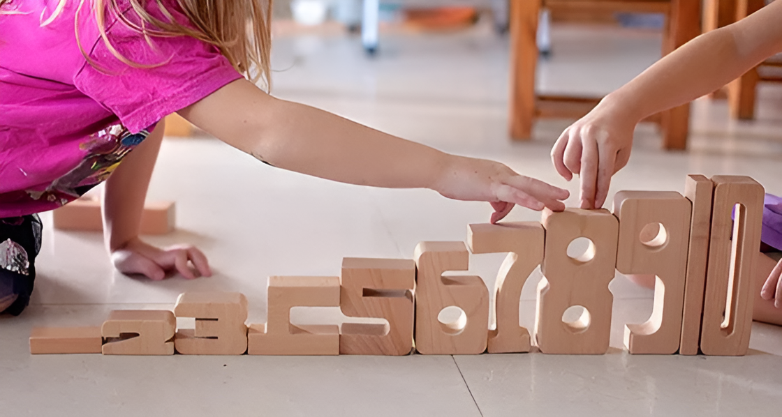 Wooden Number Blocks Learning Toy - Set of 10, Numbers 0-9, Birch Ply