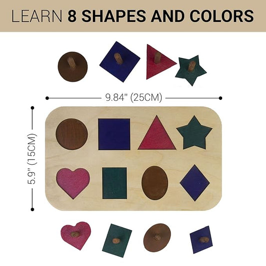 Wooden Handmade Educational Shape Sorter Toy for Toddlers and Preschoolers