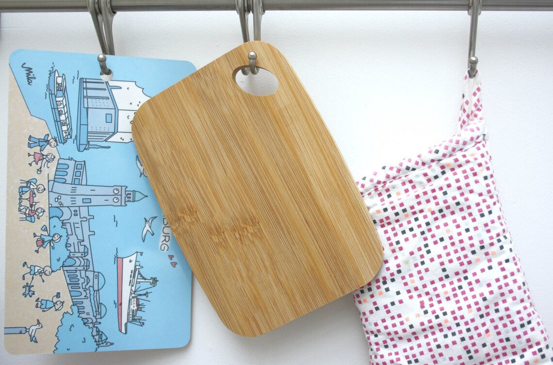 Wooden Chopping Board - Natural Rubberwood, Small/Large/With Serving Plate