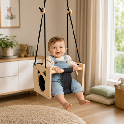 Montessori Wooden Baby Swing with Safety Harness (Mini)