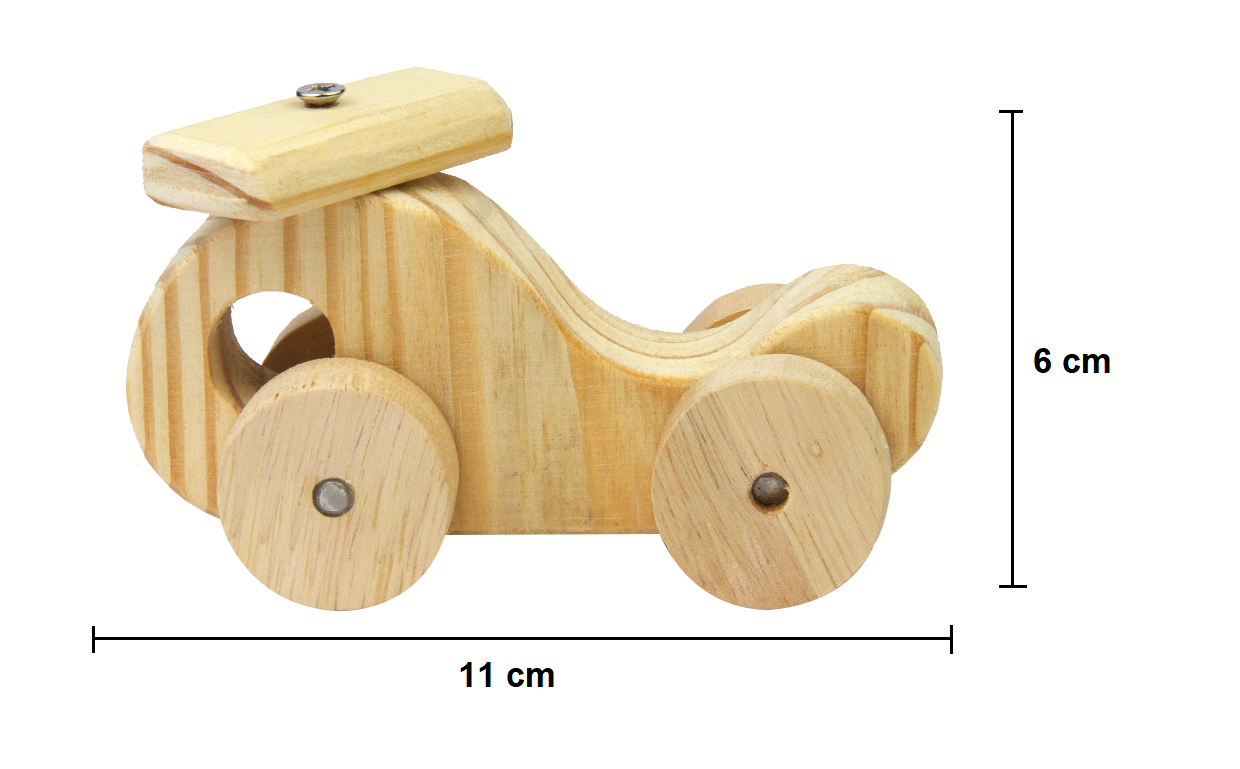 Natural Wooden Car, Van & Helicopter Toys Safe, Eco-Friendly, Educational Toy Set for Toddlers