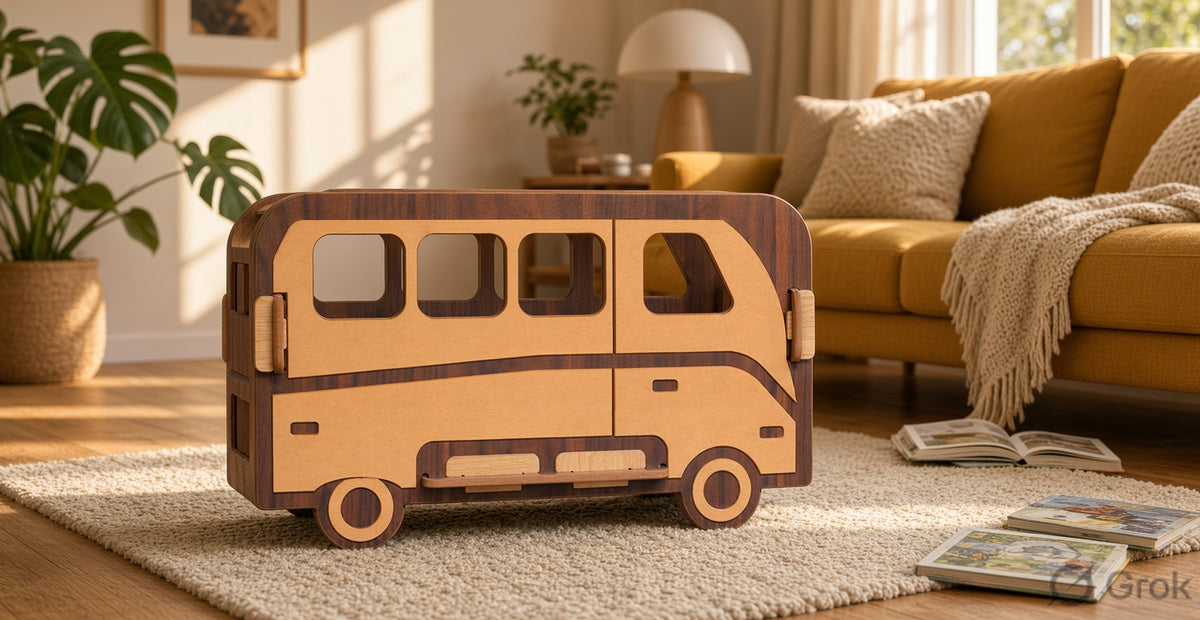 Wooden Toy Bus - Large Sturdy Centrepiece Toy for Kids