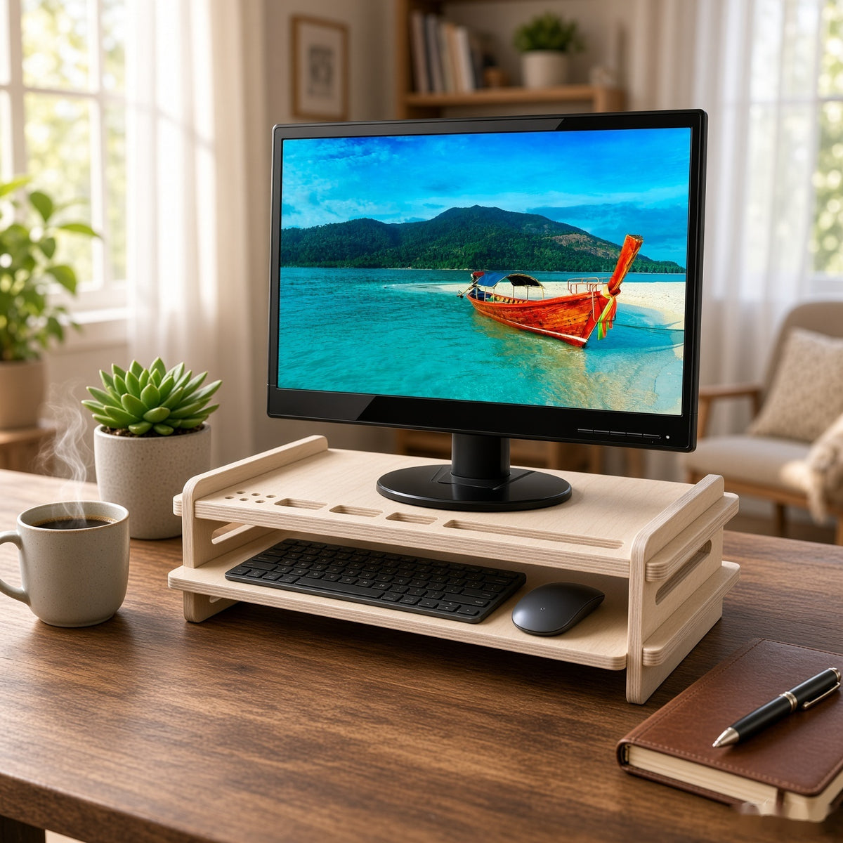 Wooden Monitor Stand - Design 2