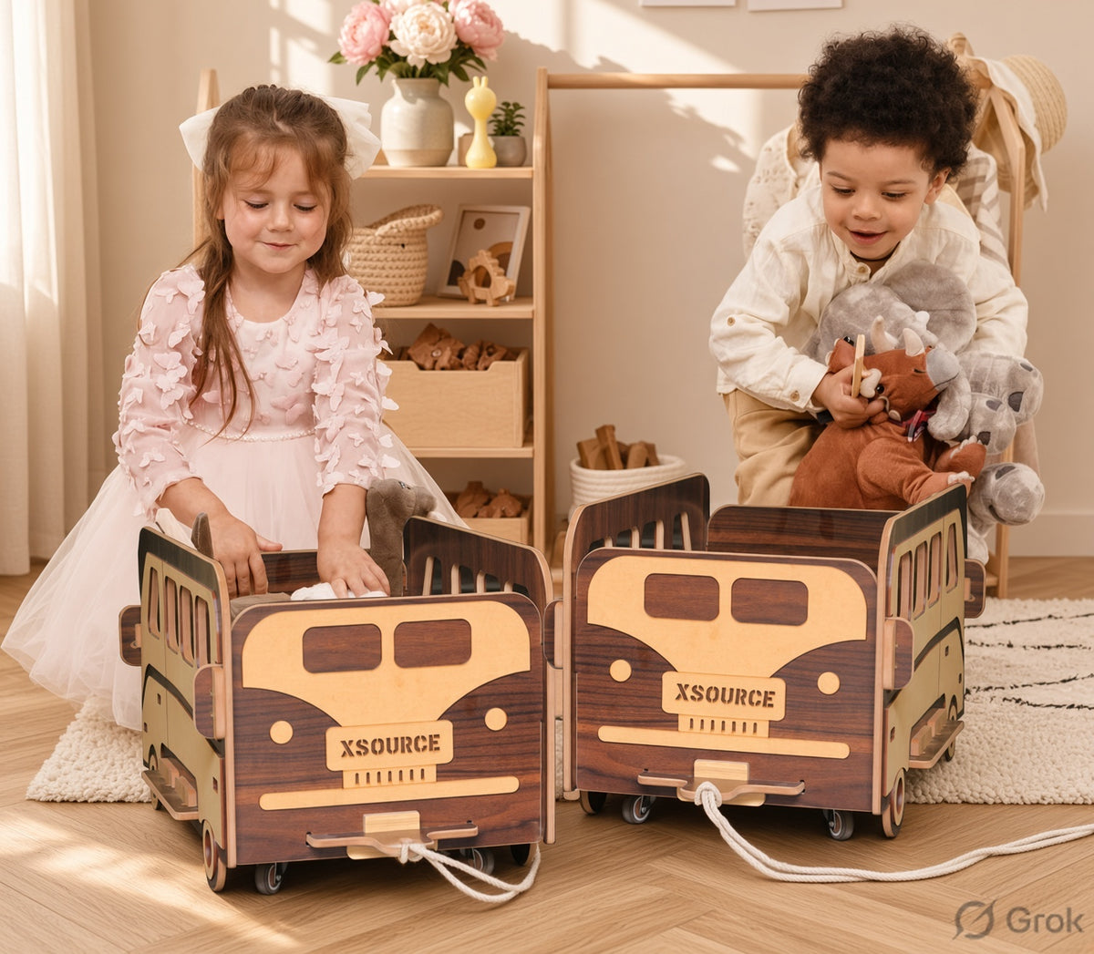 Wooden Toy Bus - Large Sturdy Centrepiece Toy for Kids