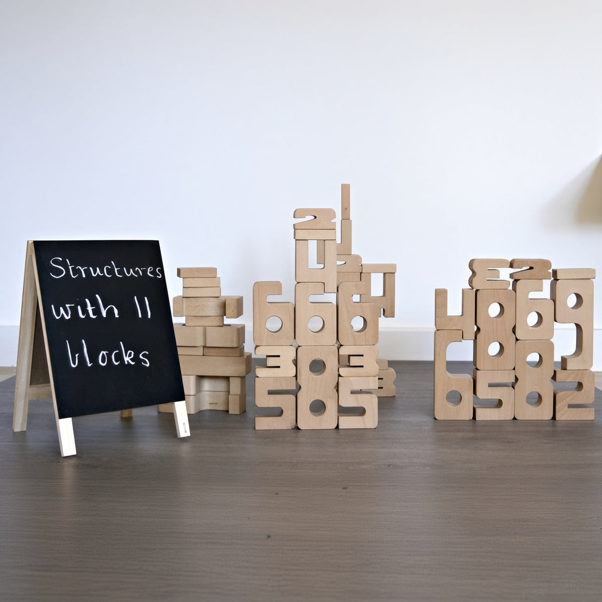 Wooden Number Blocks Learning Toy - Set of 10, Numbers 0-9, Birch Ply