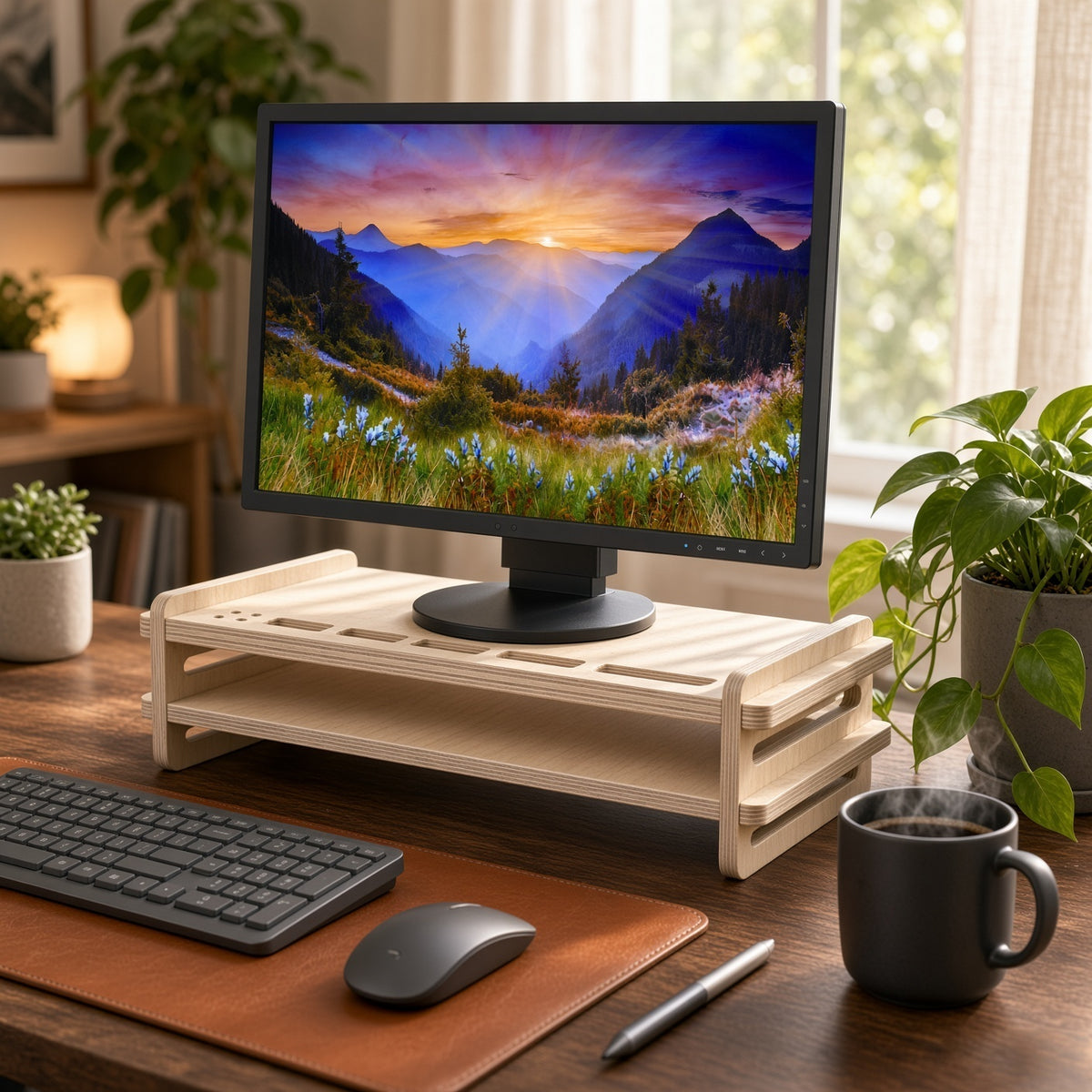 Wooden Monitor Stand - Design 2