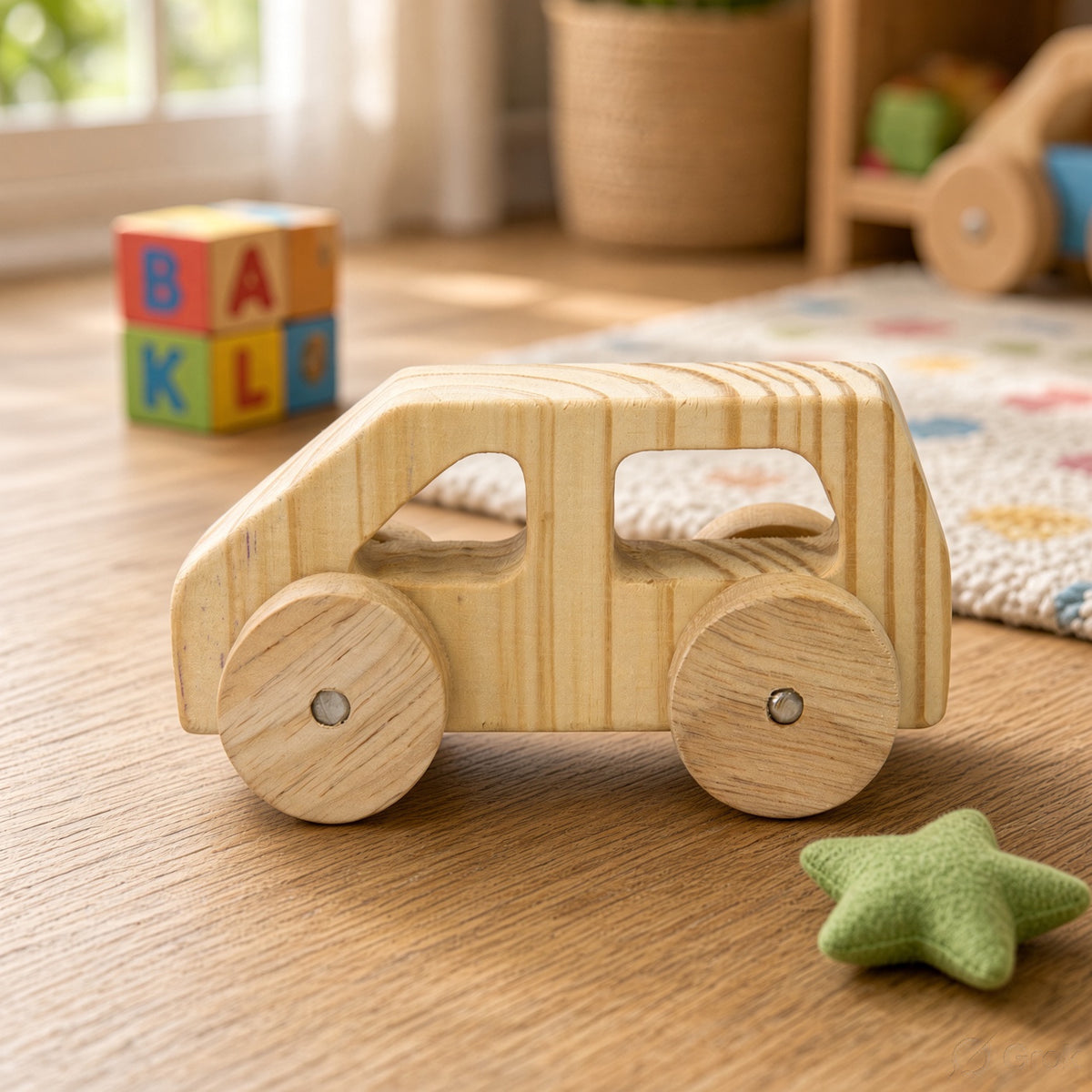 Wooden Toy Vehicle Set - Car, Van & Helicopter, Single or Combo Set of 3