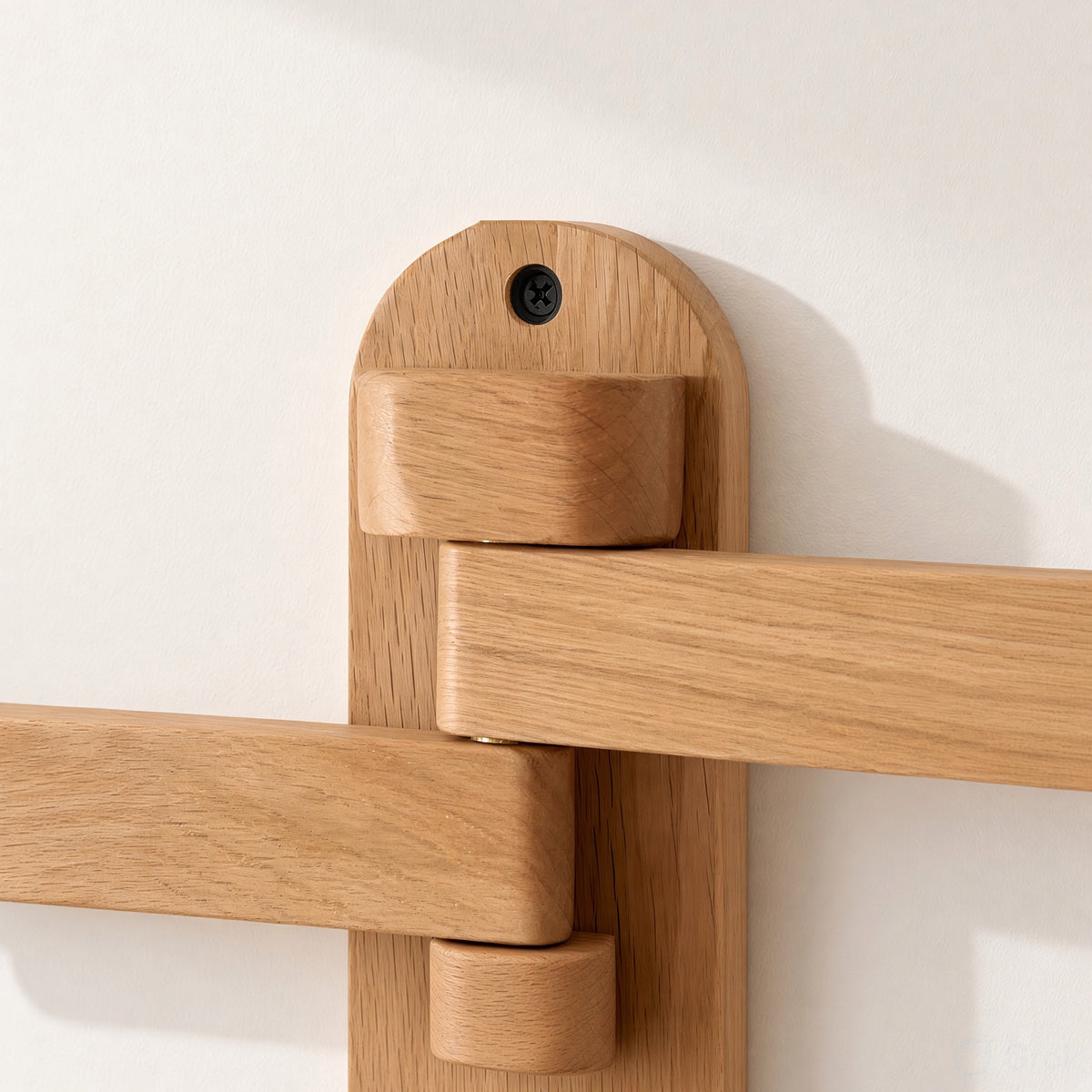 Vertical Wooden Wall Hanger - Foldable Hooks, Seasoned Pine