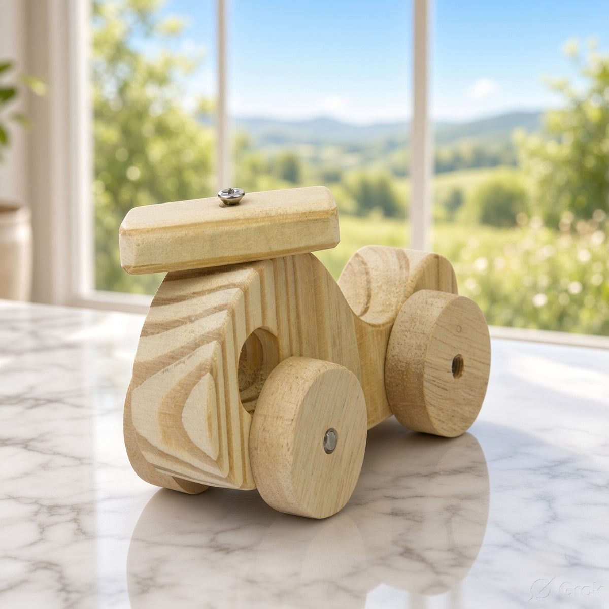 Wooden Toy Vehicle Set - Car, Van & Helicopter, Single or Combo Set of 3