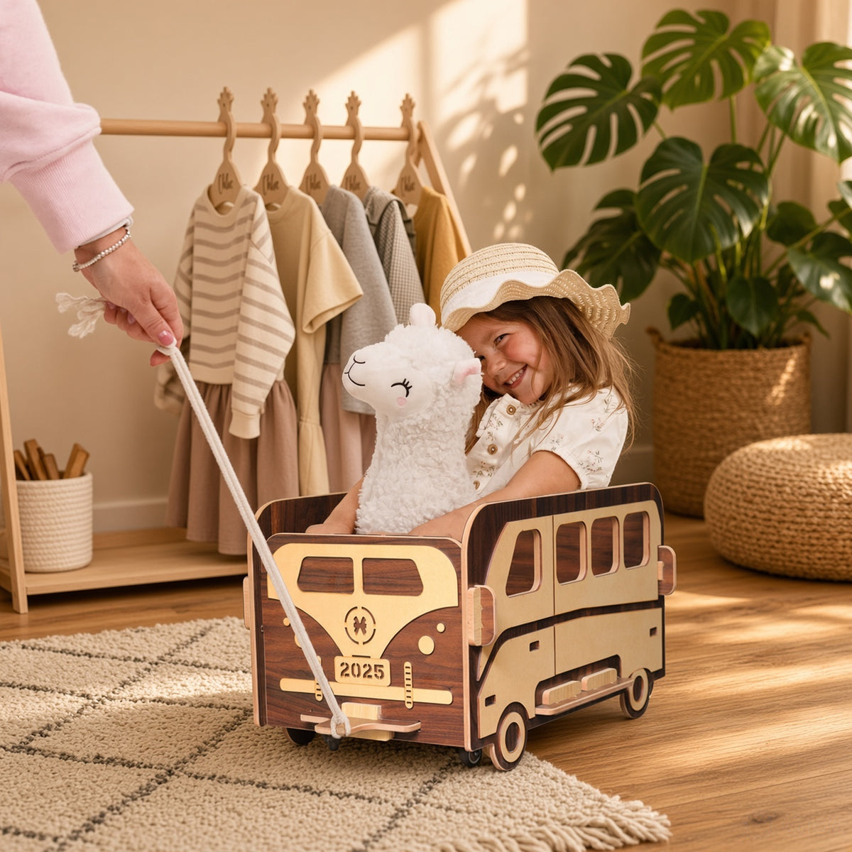 Wooden Toy Bus - Large Sturdy Centrepiece Toy for Kids