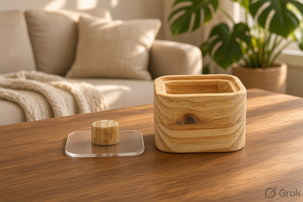 Kitchen Storage Jar Sets with Wooden Tray - Yogurt, Glass & Wooden Jars
