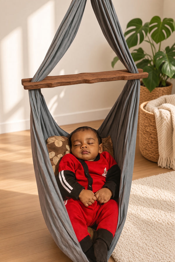 Wooden Cradle Swing Rope - Thotil Kambu Baby Cradle Hanger with Cotton Strap