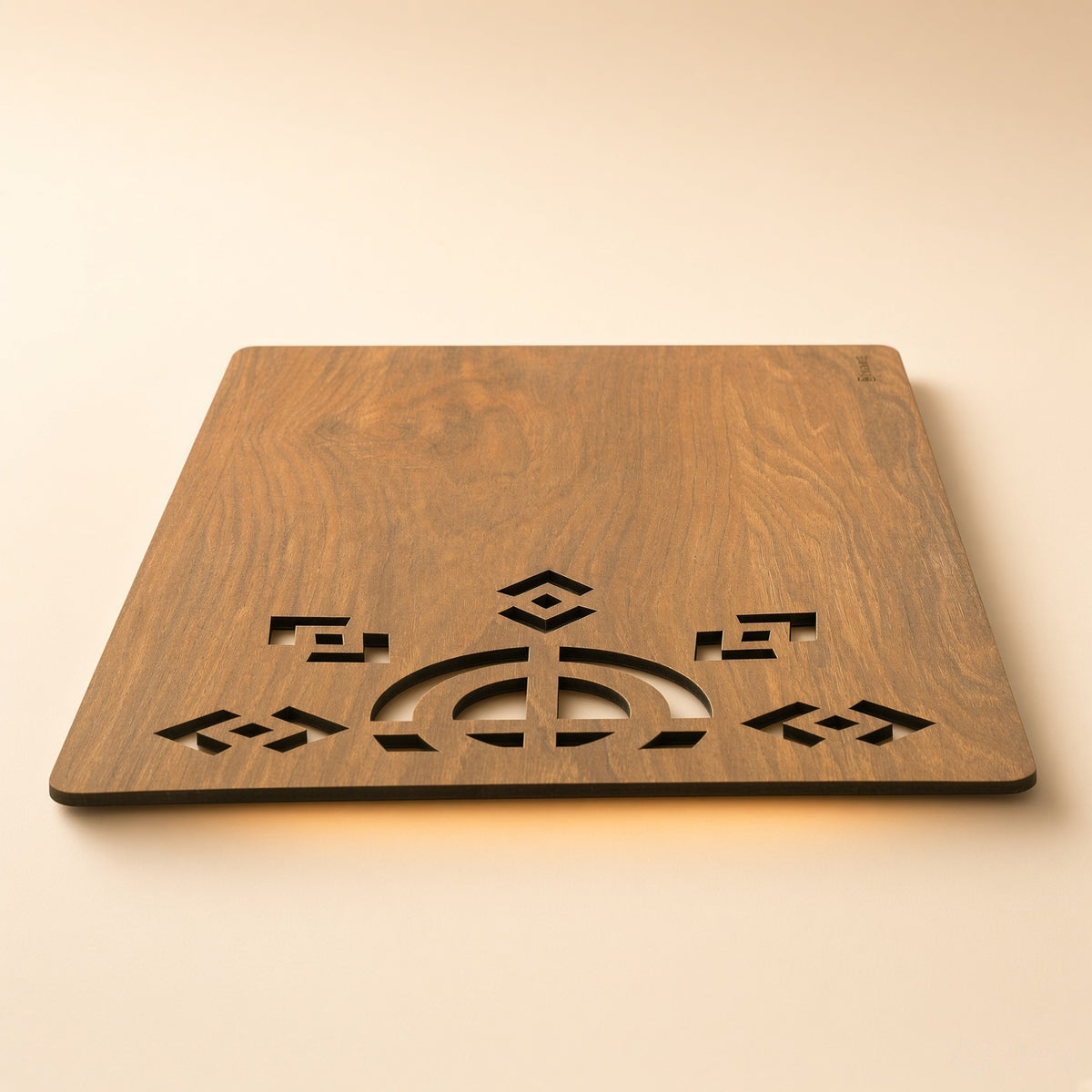 Wooden &amp; Leather Placemat Set with Matching Tea Coasters Rectangle
