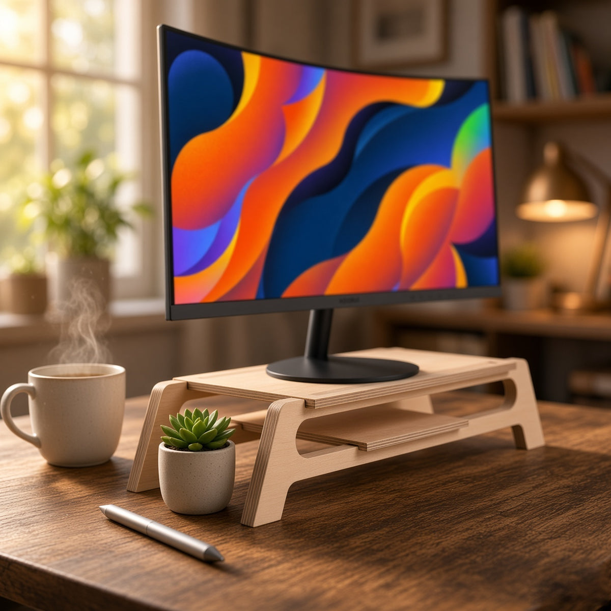 Wooden Monitor Stand - Design 1