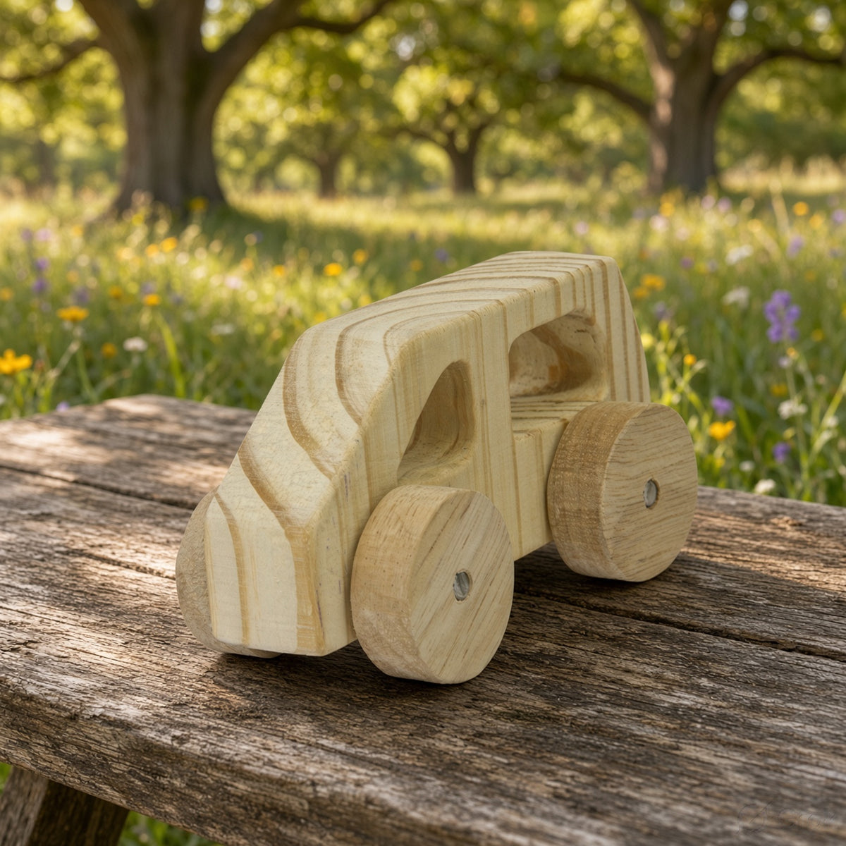Wooden Toy Vehicle Set - Car, Van & Helicopter, Single or Combo Set of 3