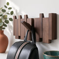 Classic Wooden Wall Hanger - 6 Hooks, Old Burmese Teak