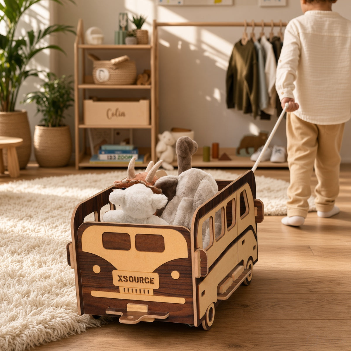 Wooden Toy Bus - Large Sturdy Centrepiece Toy for Kids
