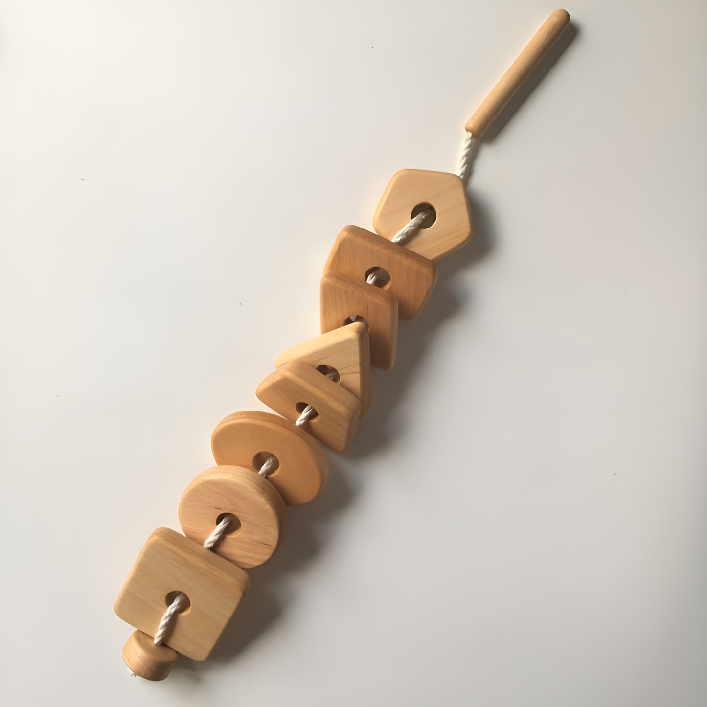 Wooden Geometric Lacing Toy for Toddlers Kids Activity Toys
