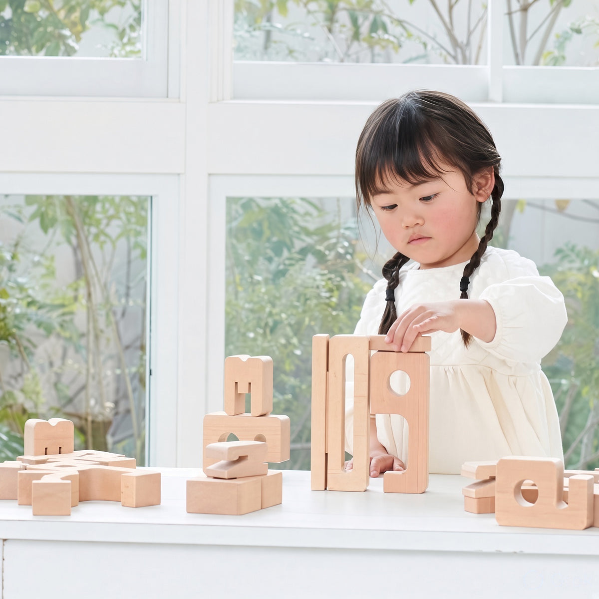Wooden Number Blocks Learning Toy - Set of 10, Numbers 0-9, Birch Ply