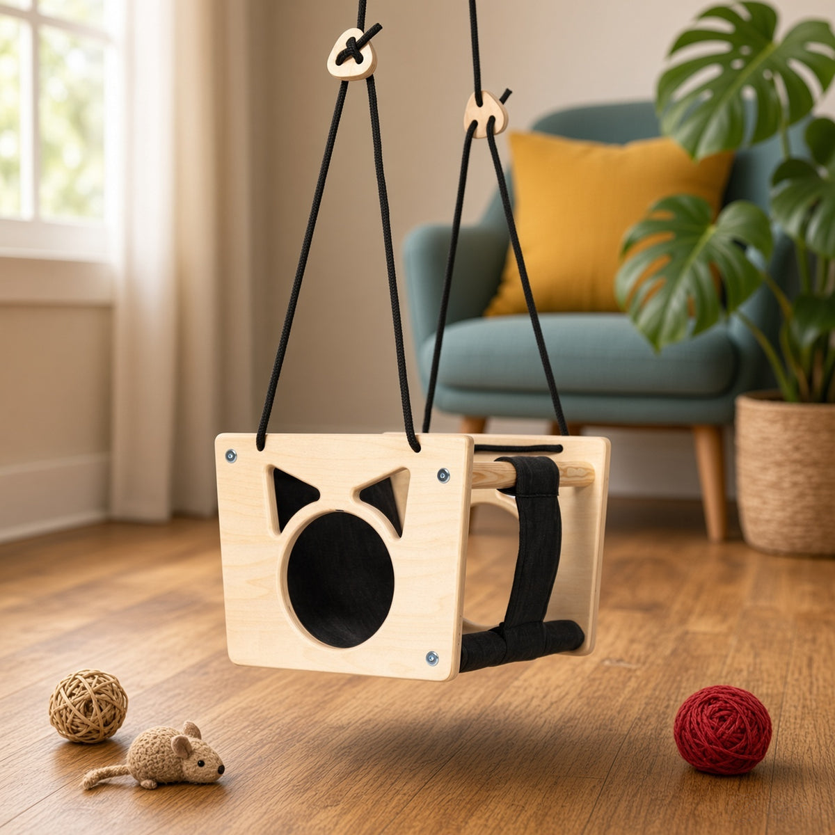 Montessori Wooden Baby Swing with Safety Harness (Mini)