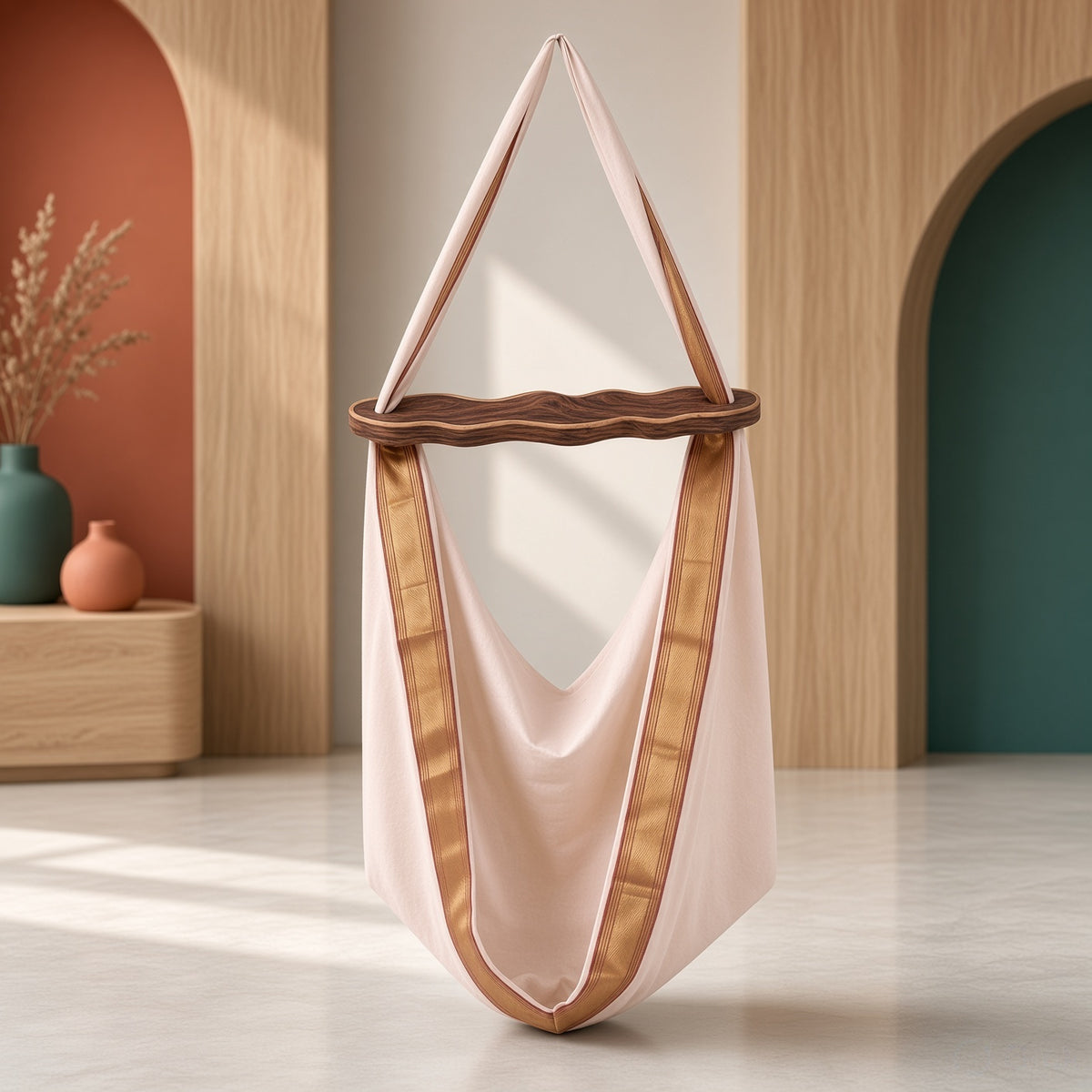 Wooden Cradle Swing Rope - Thotil Kambu Baby Cradle Hanger with Cotton Strap