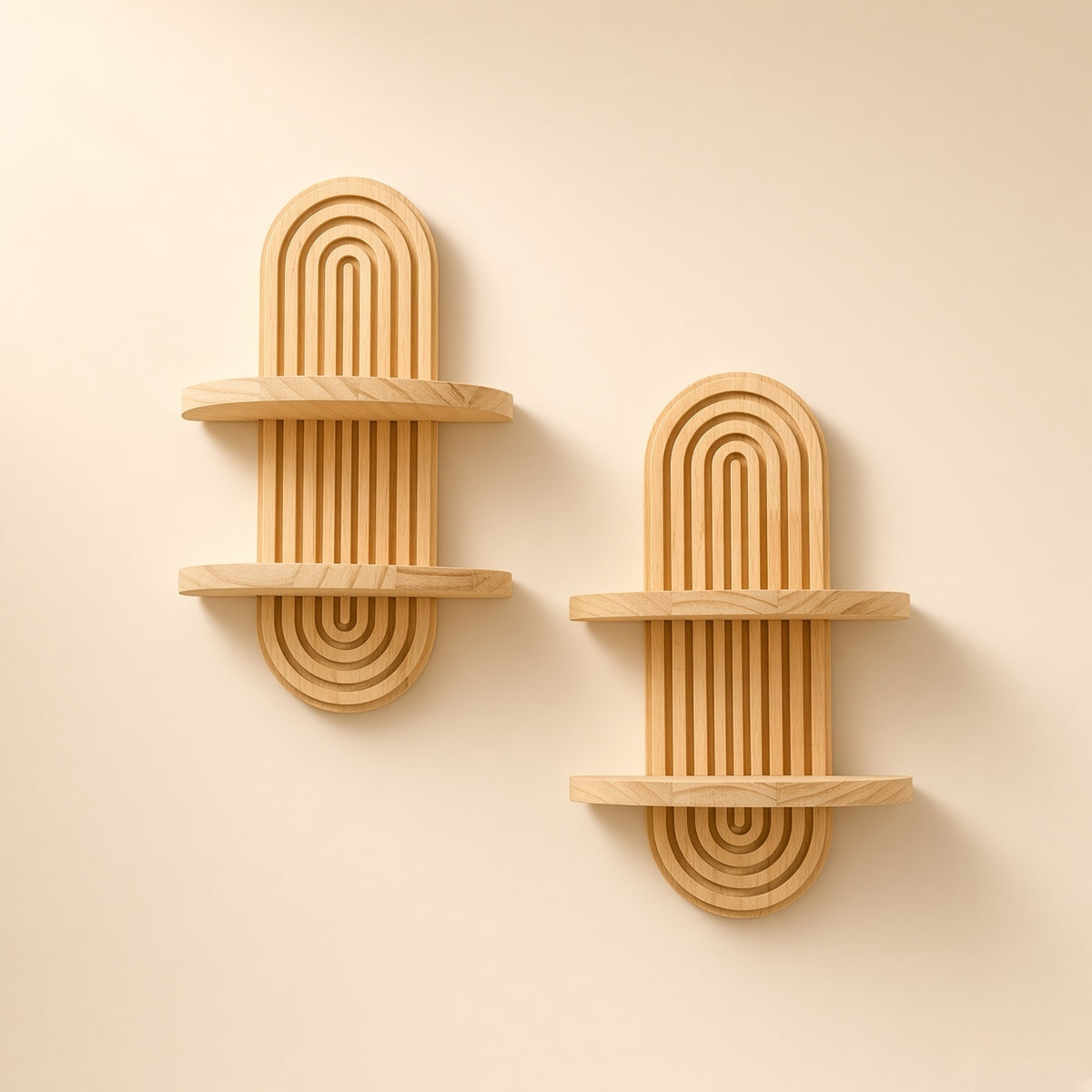 Wooden Wall Shelf - Seasoned Pine, 1 Tier or 2 Tier