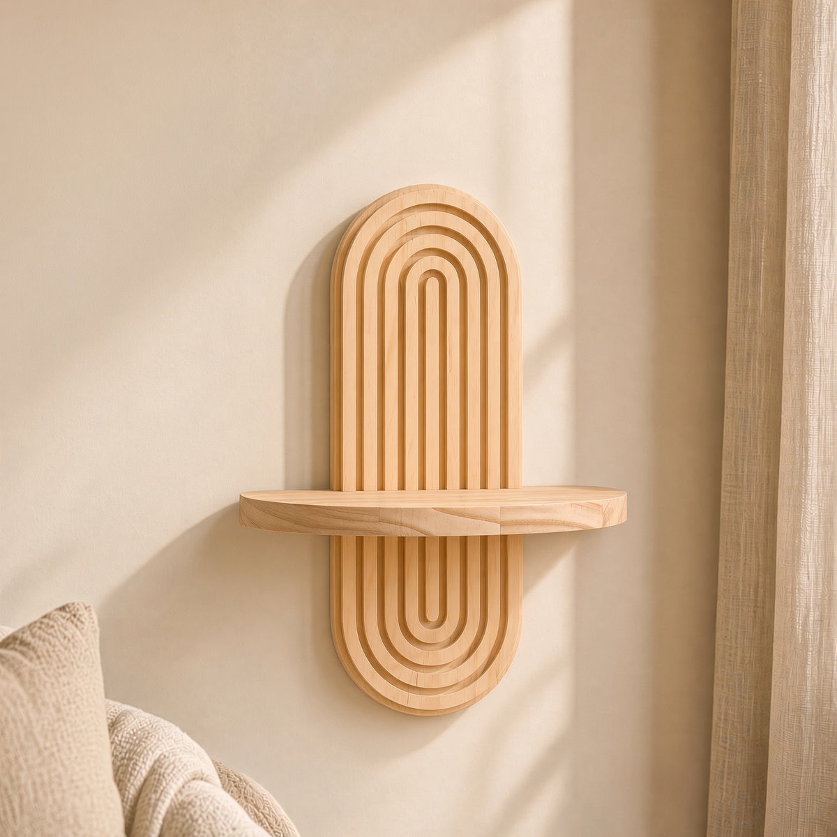 Wooden Wall Shelf - Seasoned Pine, 1 Tier or 2 Tier
