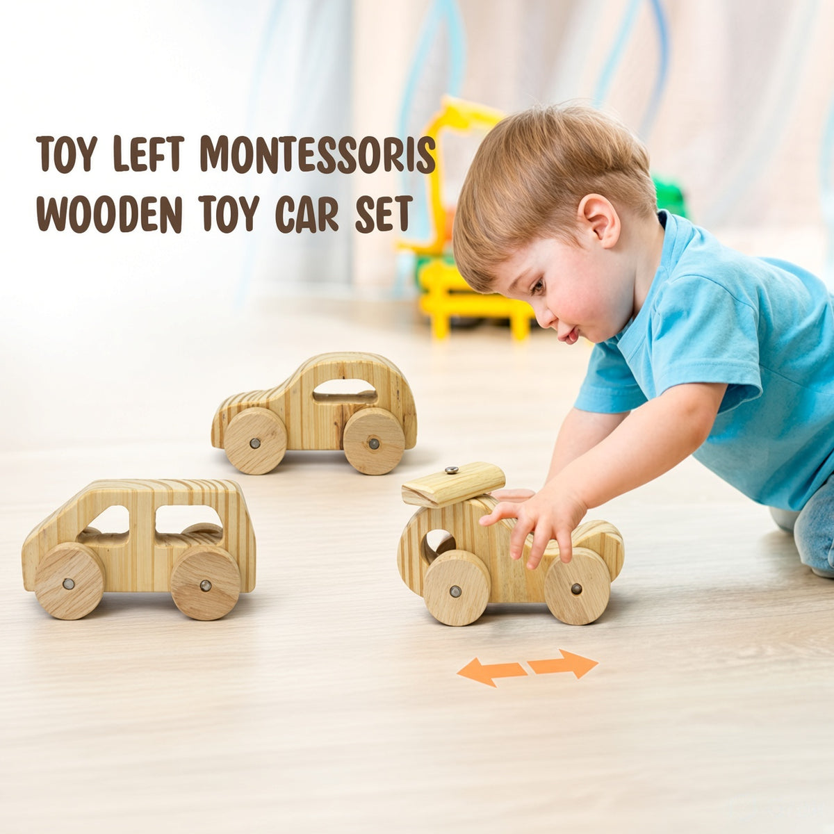 Wooden Toy Vehicle Set - Car, Van & Helicopter, Single or Combo Set of 3