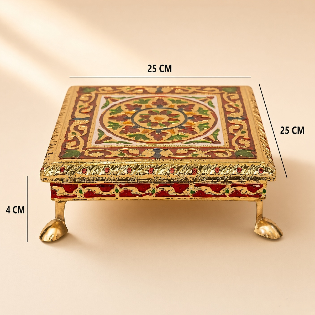 Wooden Bajot Chowki - Traditional Puja Stool, Large/Small