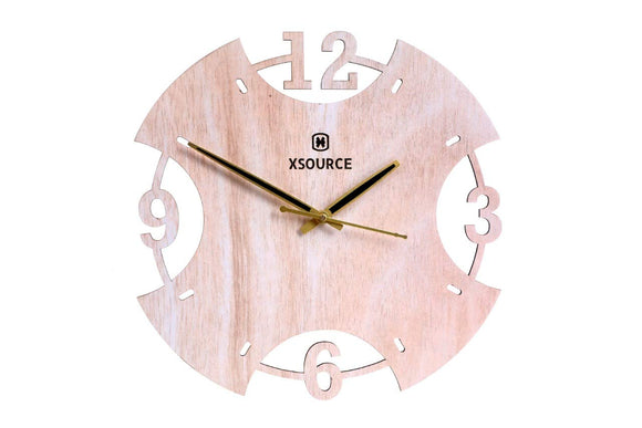 XSOURCE Wooden Look Designer Wall Clock-MADE IN INDIA