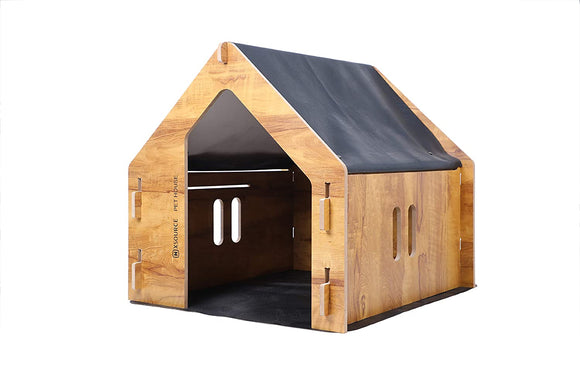 XSOURCE Cat House Dog House Pet House for Dogs Large Wooden Dog House for Small Medium Dog Foldable Pet House Wooden Dog House Cat House with Foldable Mat and Roof (Big)