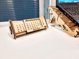 2 in 1 Wooden Desk/Table Calendar and Pen Stand with Super Calendar for Unlimited 20 Years Premium Handmade Wooden Pen Holder with Desk/Table Calendar