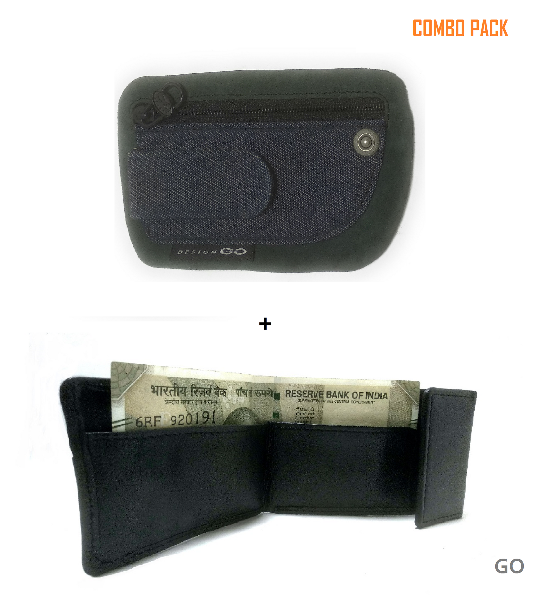 Miniso Color Blocking Canvas Coin Purse with Card Slots(Black) – astore.in
